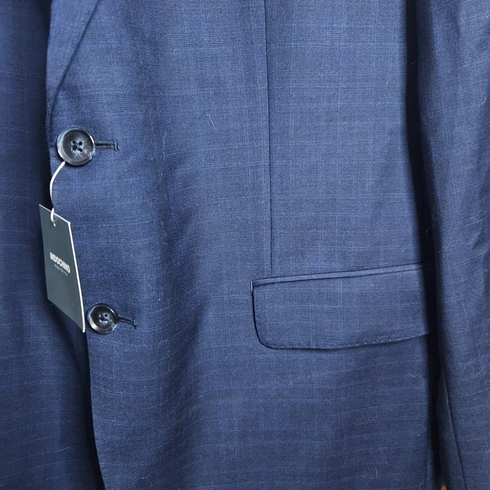 Indochino Cashmere Wool Blue Plaid Windowpane Sport Coat Jacket‎ Blazer 44R NWT